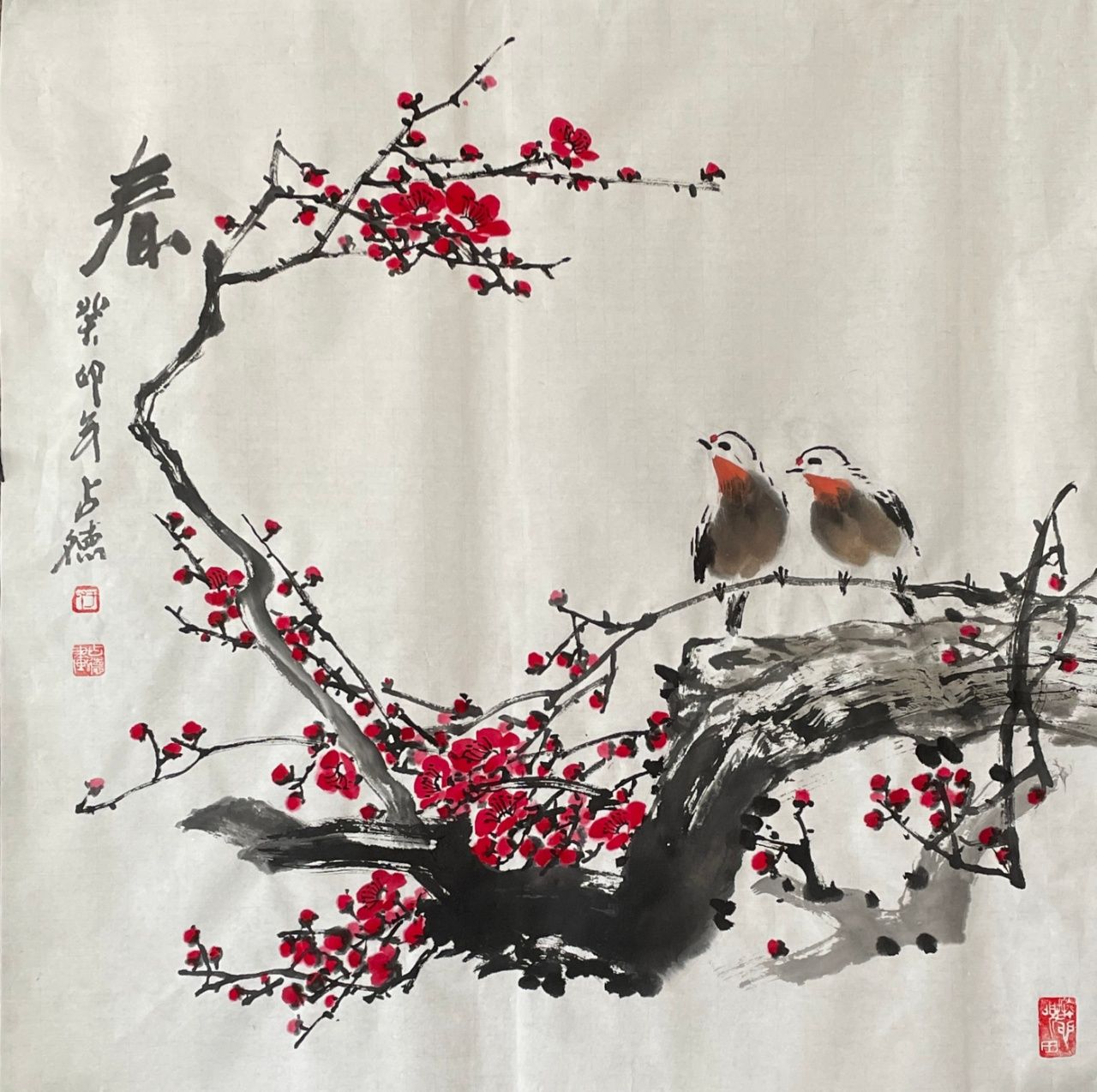 诗配画于占德咏梅一